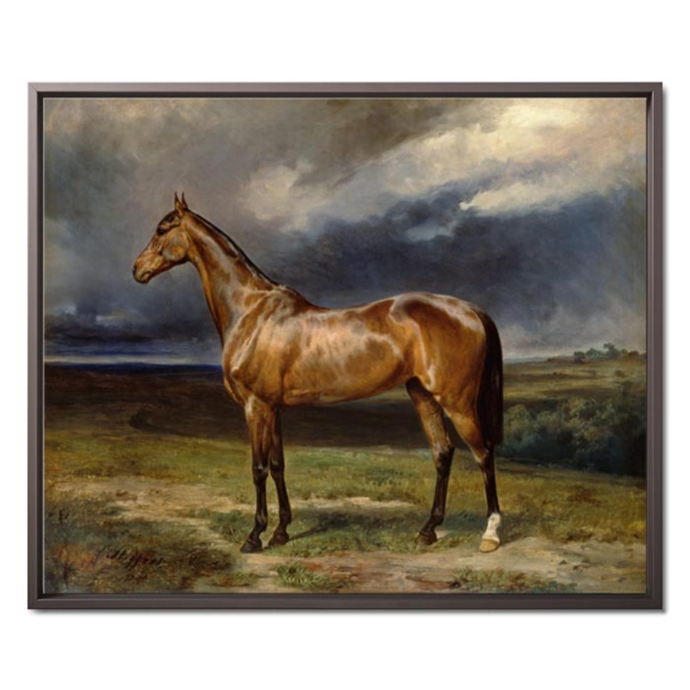 Schöner Wohnen Kollektion Gerahmtes Leinwandbild 'arab horse' von Carl Constantin Steffeck