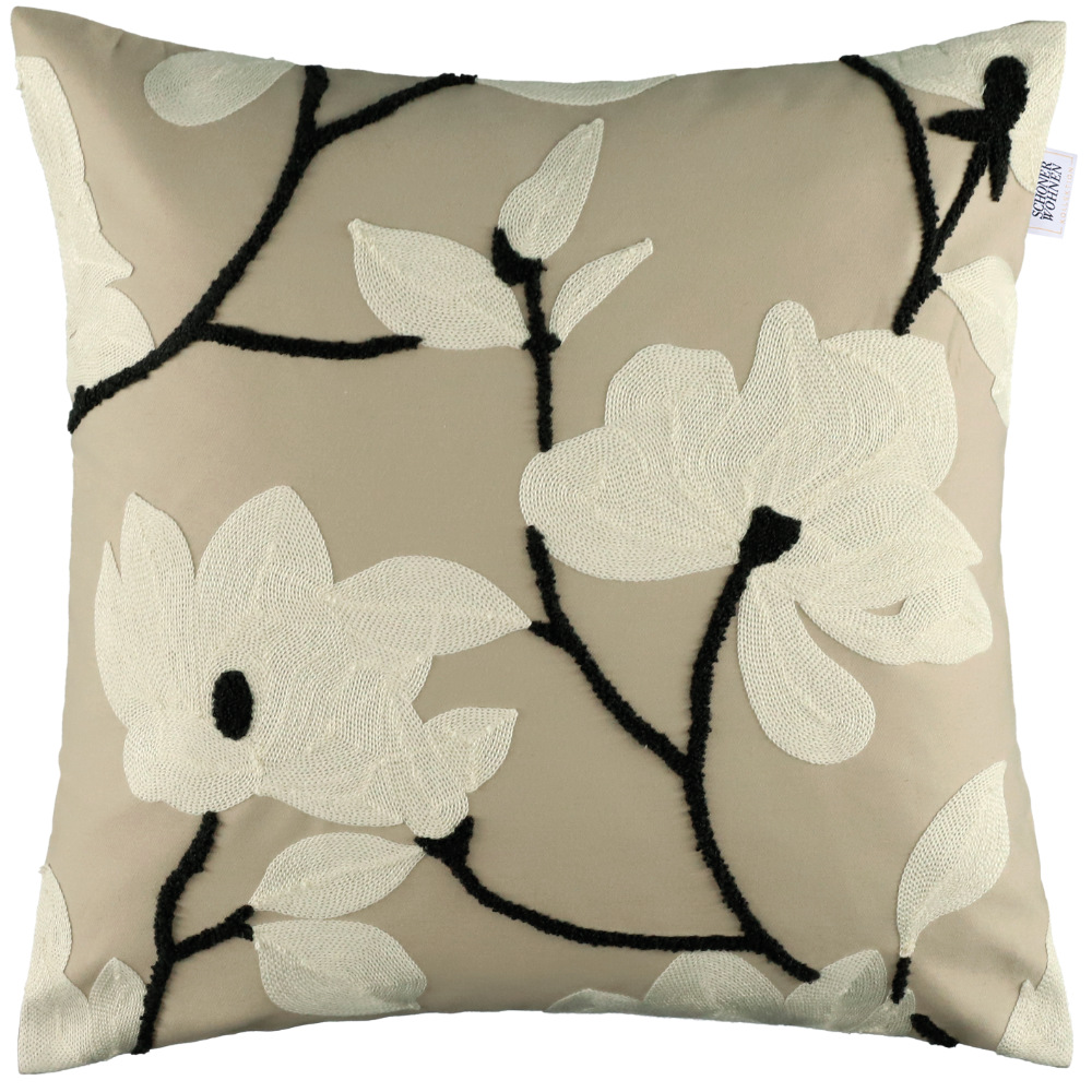 SCHOENER_WOHNEN-Kissenhülle Fleur-beige-71240-035-45-45